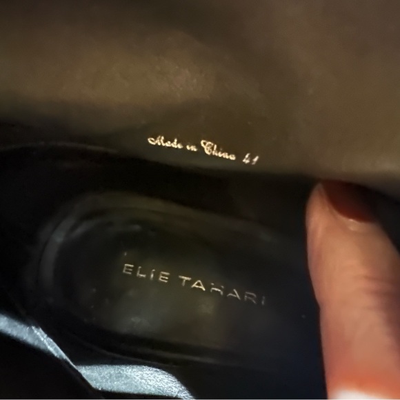 Elie Tahari Designer Women’s Black Suede Pull On Side Zip Boots Combat Style 41 - Picture 2 of 10